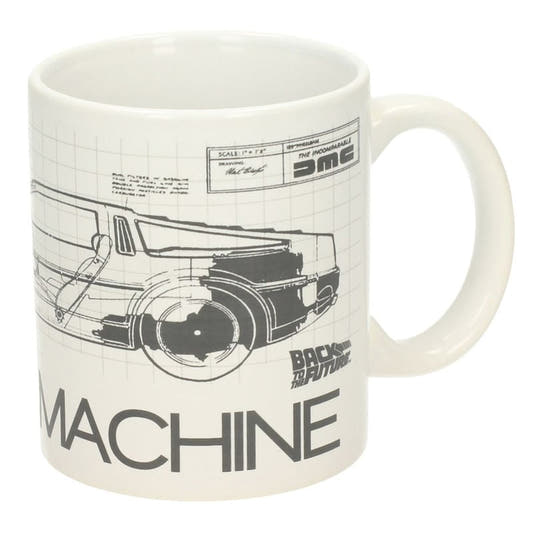 Taza de cerámica Time Machine de Regreso al Futuro con diseño técnico