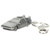 Llavero 3D metálico con forma de DeLorean de Regreso al Futuro