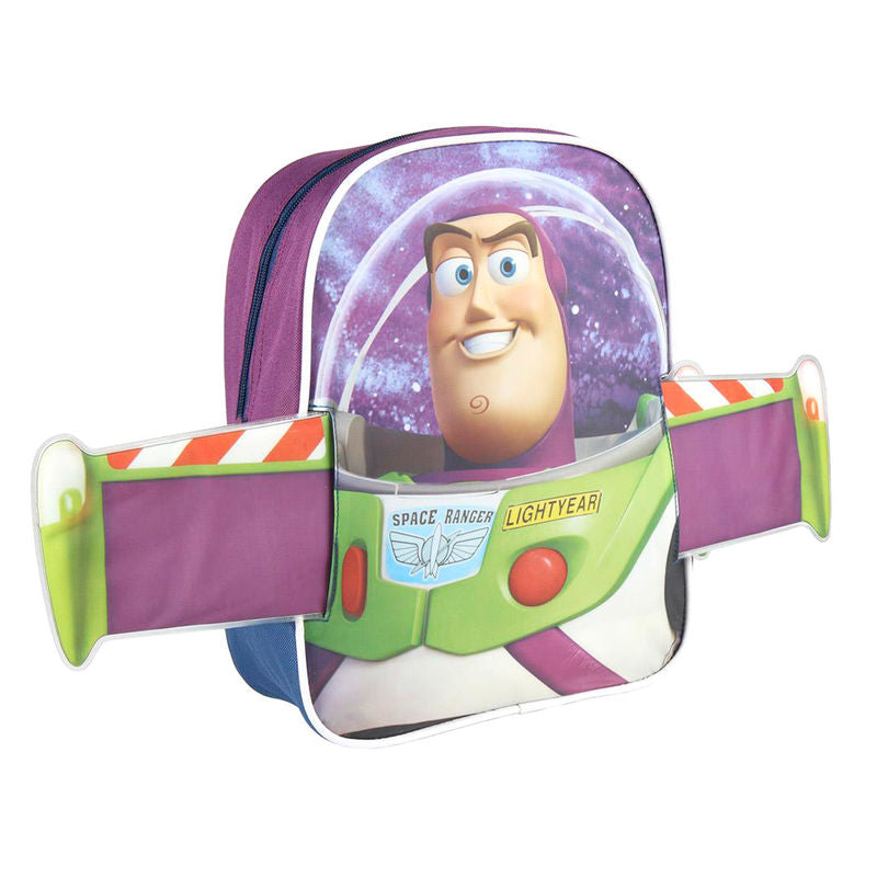 Mochila de Buzz Lightyear de Toy Story con diseño espacial en verde y morado - 2