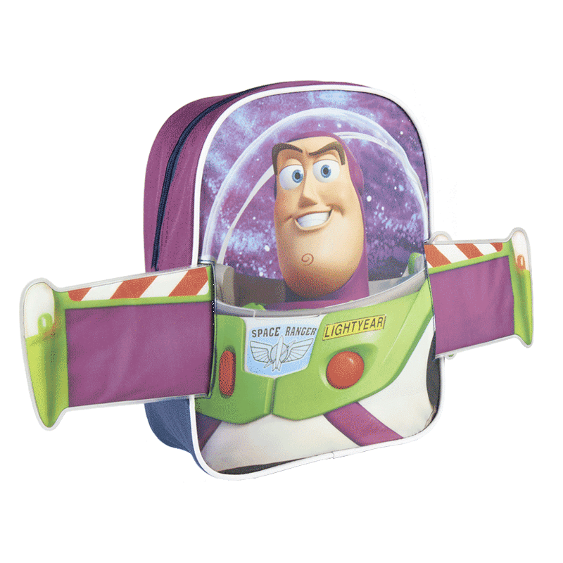 Mochila de Buzz Lightyear de Toy Story con diseño espacial en verde y morado
