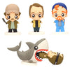 Set de 4 figuras Pokis de Tiburón con tres personajes y un tiburón