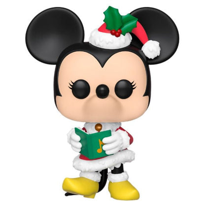 Figura Funko POP! Disney Holiday de Minnie con gorro navideño y libro verde