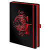 Cuaderno A5 de Harry Potter con escudo de Gryffindor en negro y rojo