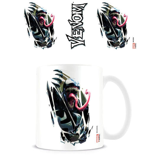 Taza blanca de cerámica con ilustración de Venom Marvel