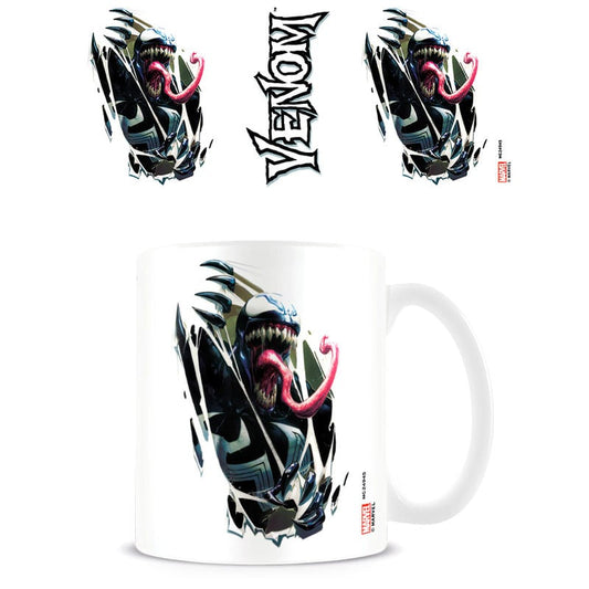 Taza blanca de cerámica con ilustración de Venom Marvel