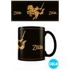 Taza térmica negra de The Legend of Zelda con detalles dorados