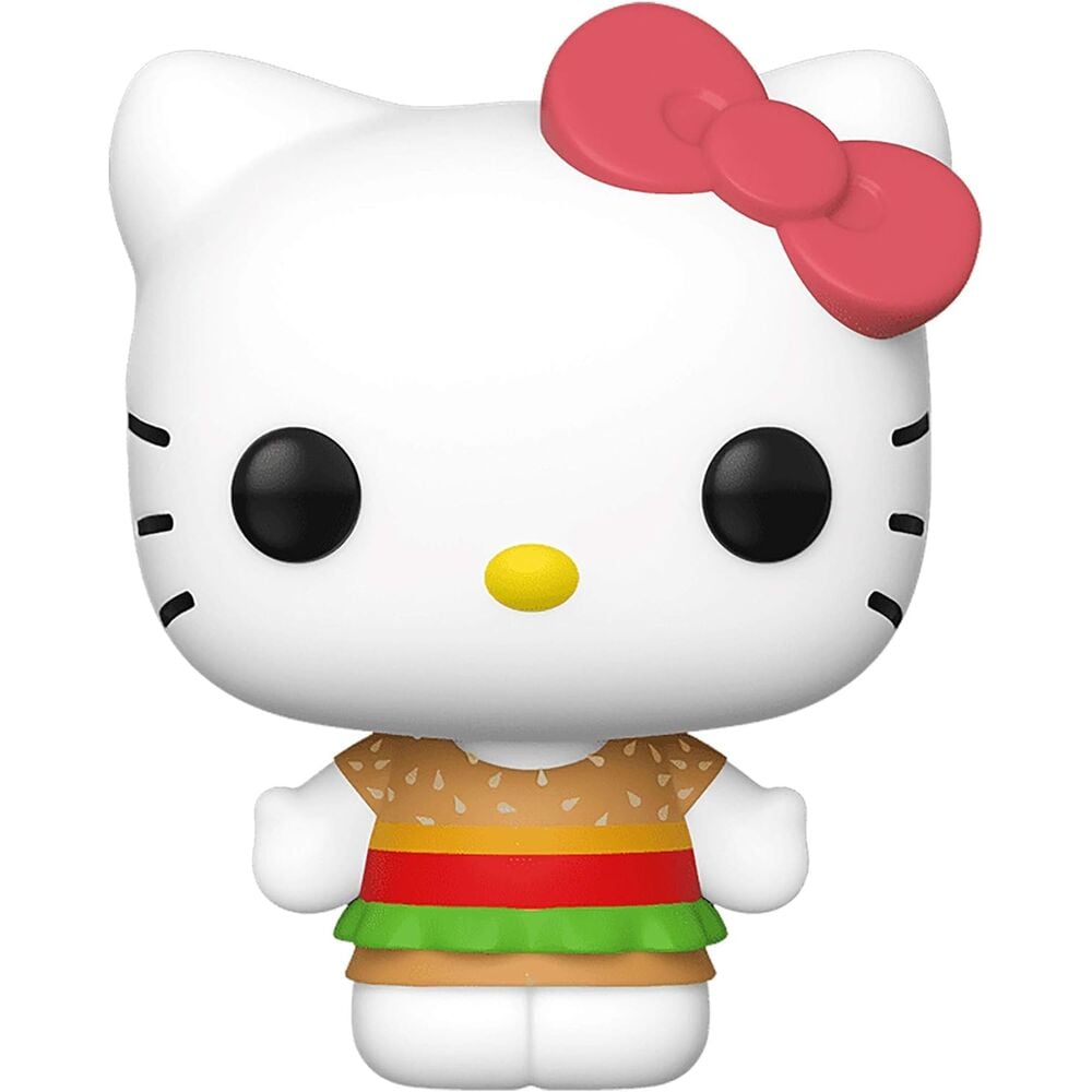 Figura Funko POP! de Hello Kitty con lazo rojo y vestido multicolor