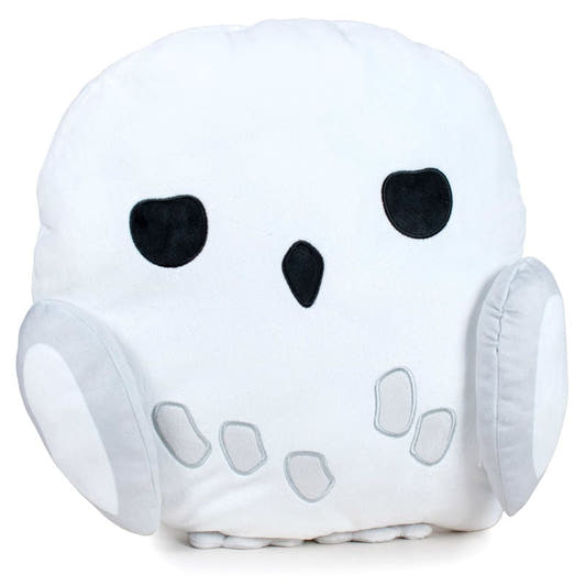 Cojín de peluche blanco con forma de Hedwig de Harry Potter