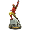 Estatua de Iron Man Classic Marvel en pose dinámica sobre una base de escombros