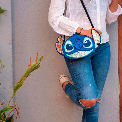 Bolso bandolera azul 3D de Stitch Disney con detalles brillantes - 2