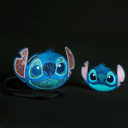 Bolso bandolera azul 3D de Stitch Disney con detalles brillantes - 3