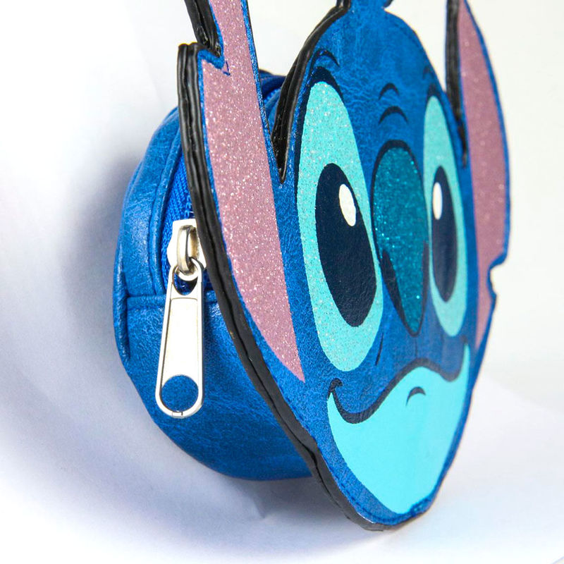Monedero azul de Stitch Disney con orejas rosas brillantes - 3