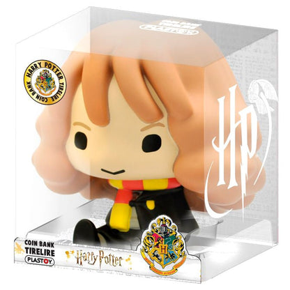 Figura hucha Chibi de Hermione Granger sentada con bufanda roja y amarilla - 2