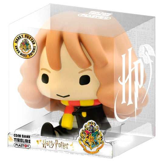 Figura hucha Chibi de Hermione Granger sentada con bufanda roja y amarilla - 2