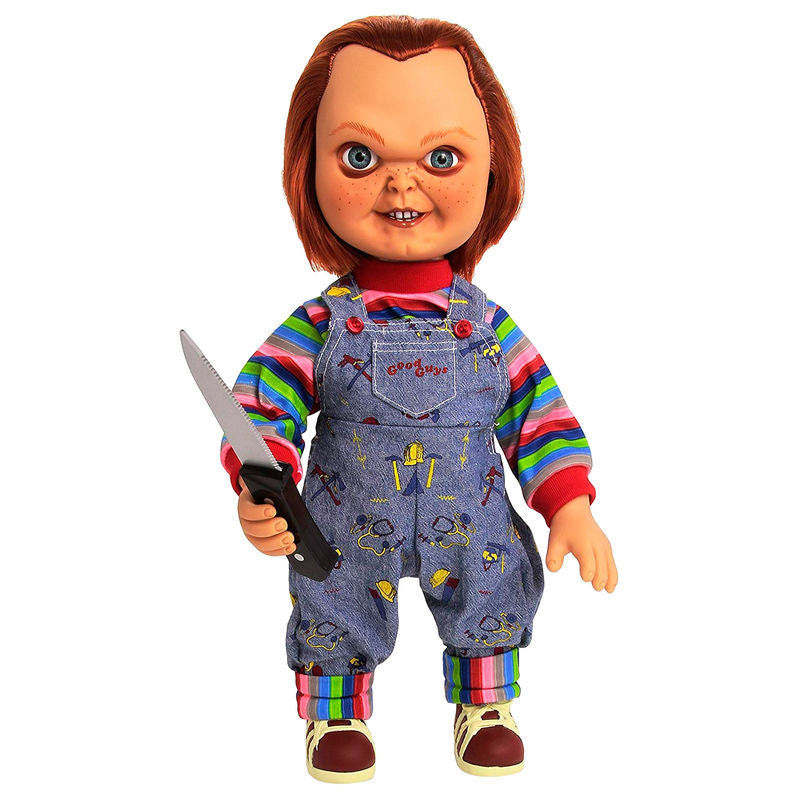Muñeco Chucky de 38 cm con peto vaquero y cuchillo