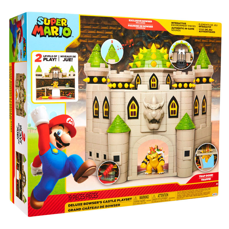Playset Castillo Bowser Deluxe de Super Mario con figura de Bowser