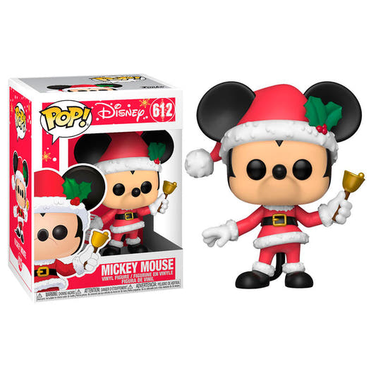 Figura Funko POP! Disney Holiday de Mickey Mouse con gorro navideño y campana