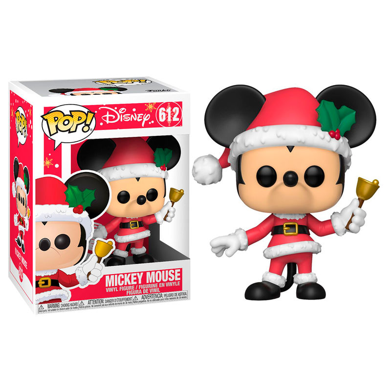 Figura Funko POP! Disney Holiday de Mickey Mouse con gorro navideño y campana