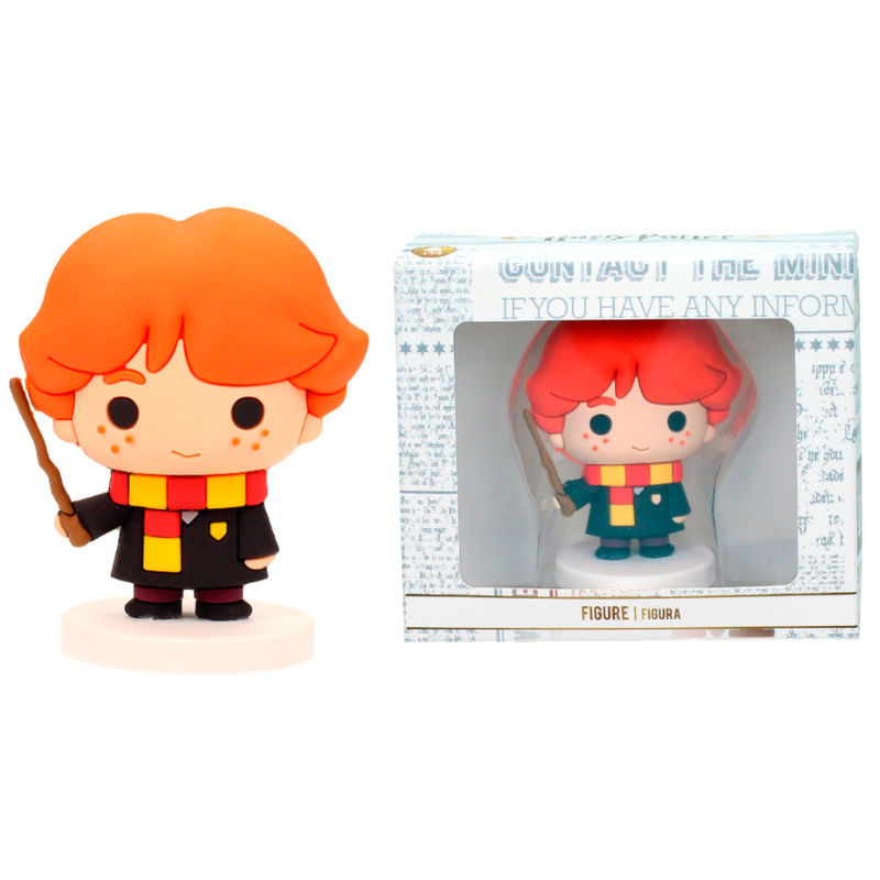 Figura mini de Ron de Harry Potter con varita y bufanda roja y amarilla - 2