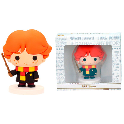 Figura mini de Ron de Harry Potter con varita y bufanda roja y amarilla - 2