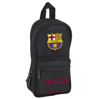 Minimochila negra del F.C. Barcelona con escudo y bolsillo frontal