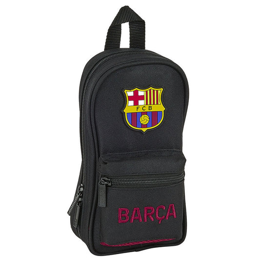 Minimochila negra del F.C. Barcelona con escudo y bolsillo frontal