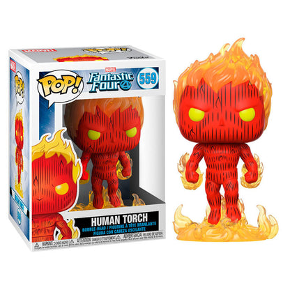 Figura Funko POP! de La Antorcha Humana rodeada de llamas - 2