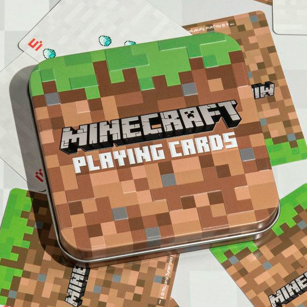 Baraja de cartas Minecraft Paladone con caja metálica pixelada - 2