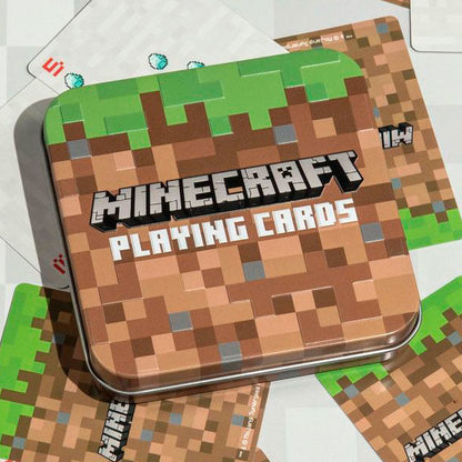 Baraja de cartas Minecraft Paladone con caja metálica pixelada - 2