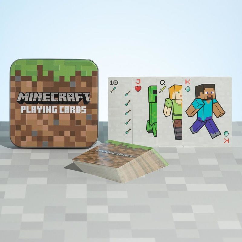 Baraja de cartas Minecraft Paladone con caja metálica pixelada - 4