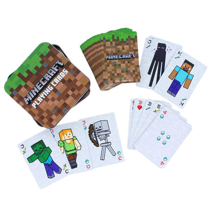 Baraja de cartas Minecraft Paladone con caja metálica pixelada - 5