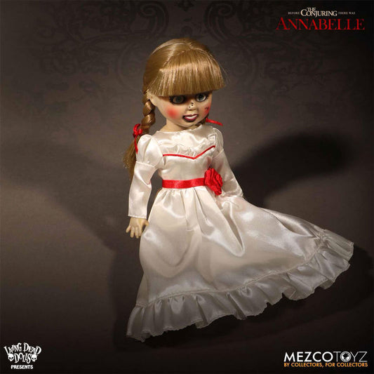 Figura Annabelle Living Dead Dolls de 25 cm con vestido blanco y detalles rojos - 5