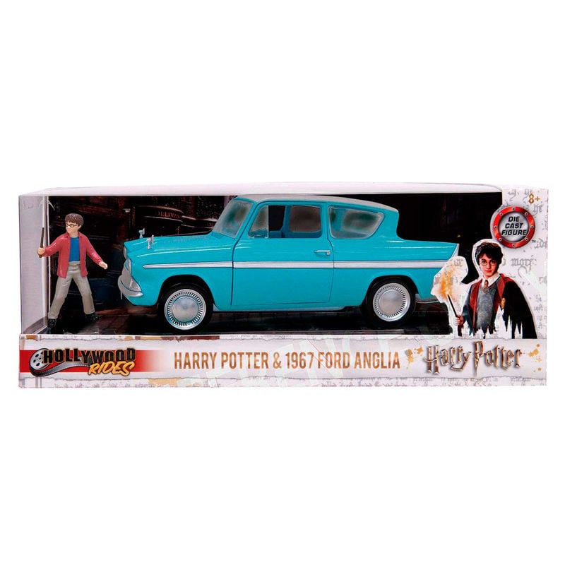 Ford Anglia de Harry Potter con figura metálica de Harry