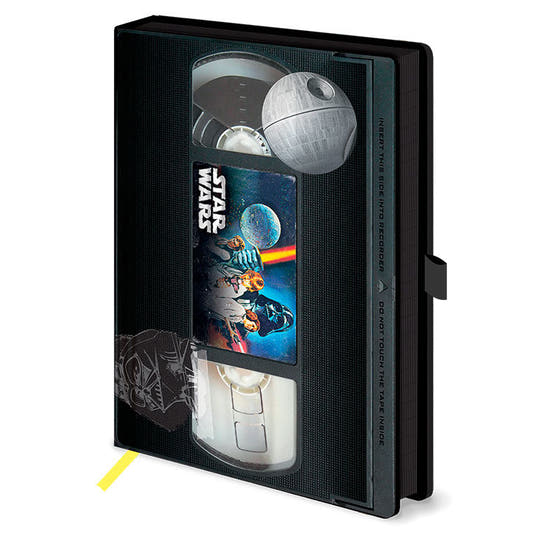 Cuaderno A5 Star Wars con diseño de carátula VHS y personajes de la saga - 2