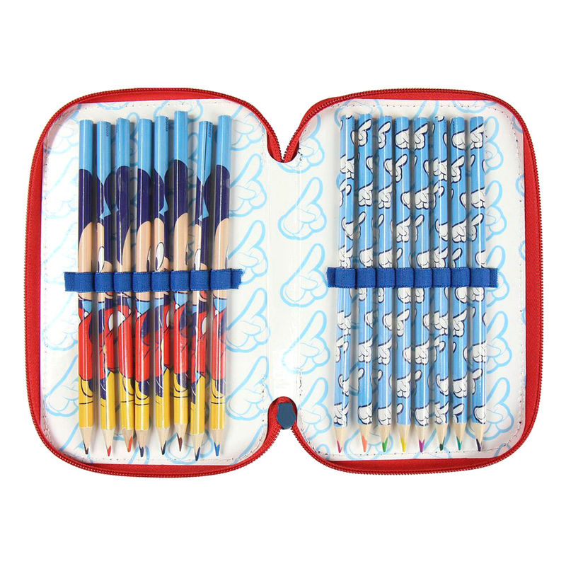 Plumier triple Giotto de Mickey Disney en azul y rojo - 2