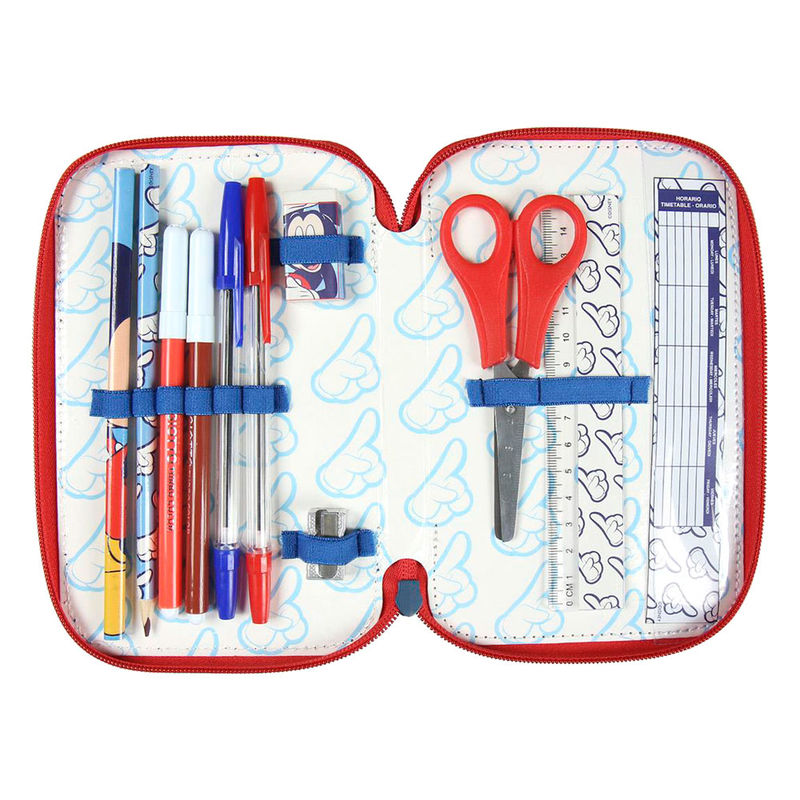 Plumier triple Giotto de Mickey Disney en azul y rojo - 4