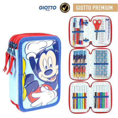 Plumier triple Giotto de Mickey Disney en azul y rojo