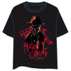Camiseta negra de Pesadilla en Elm Street con estampado frontal rojo