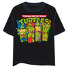 Camiseta negra de manga corta con estampado frontal de las Tortugas Ninja
