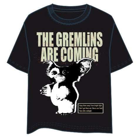Camiseta negra de Gremlins para adulto con estampado frontal