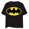 Camiseta negra de Batman DC Comics con emblema amarillo
