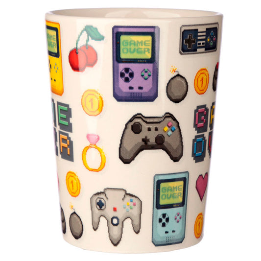 Taza Puckator Game Over con asa 3D de joystick rojo - 3