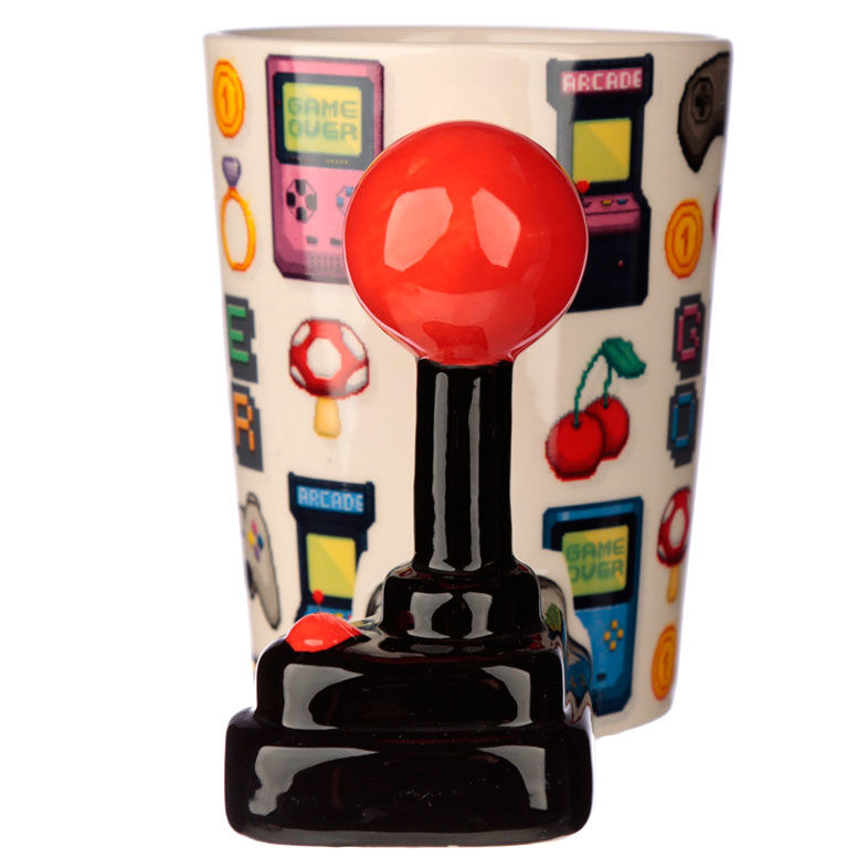 Taza Puckator Game Over con asa 3D de joystick rojo - 4