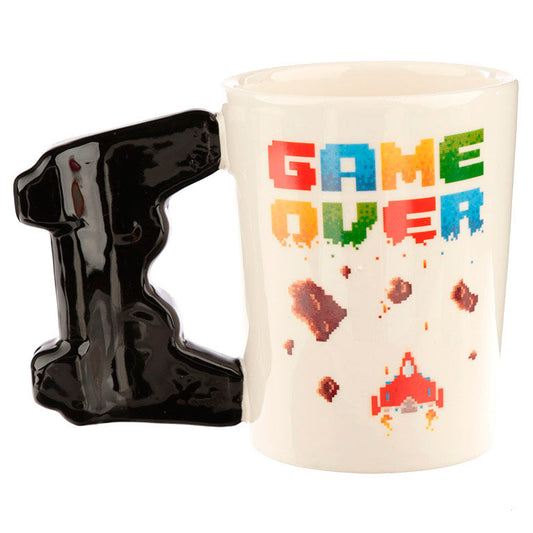 Taza de cerámica Game Over con asa 3D de mando - 4