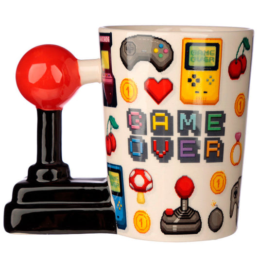 Taza Puckator Game Over con asa 3D de joystick rojo - 5