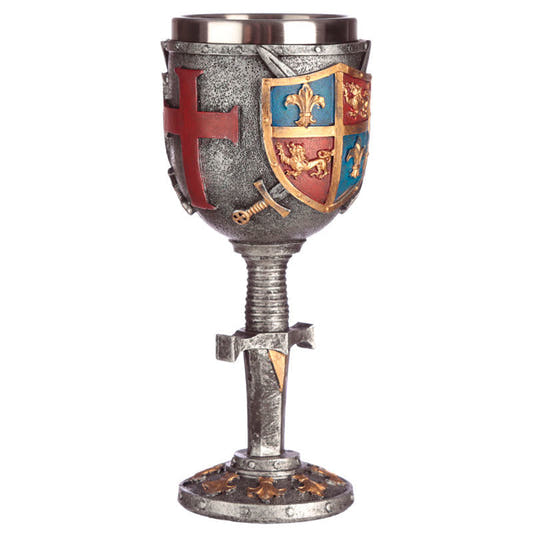 Copa medieval PUCKATOR con escudo heráldico y espada - 3