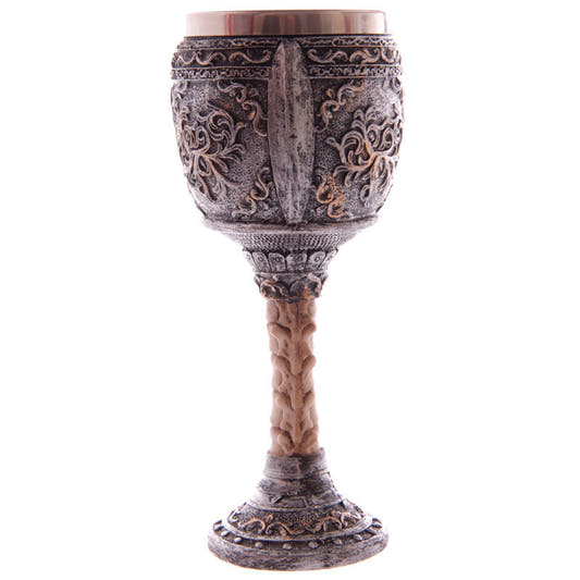 Copa gótica PUCKATOR con calavera en relieve y tallo decorado - 3