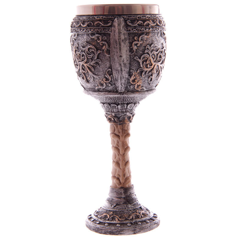 Copa gótica PUCKATOR con calavera en relieve y tallo decorado - 3