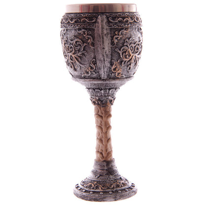 Copa gótica PUCKATOR con calavera en relieve y tallo decorado - 3