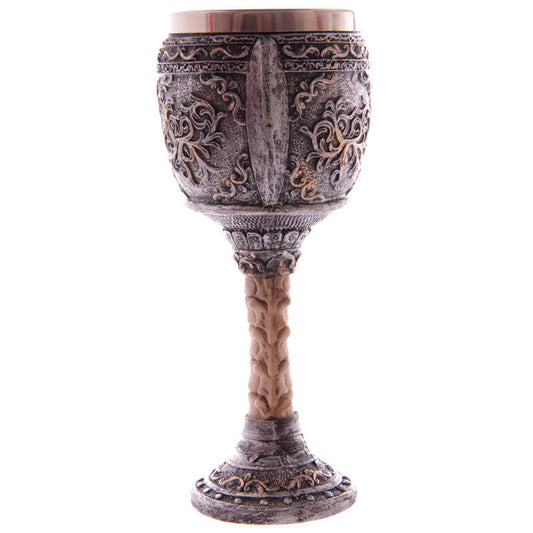 Copa gótica PUCKATOR con calavera en relieve y tallo decorado - 3